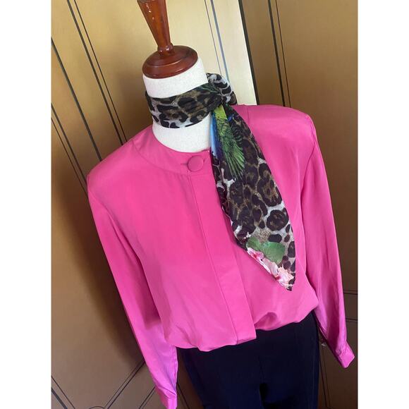 Vintage silk scarf with leopard print and parrots by Philipp Plein - Picture 5 of 5